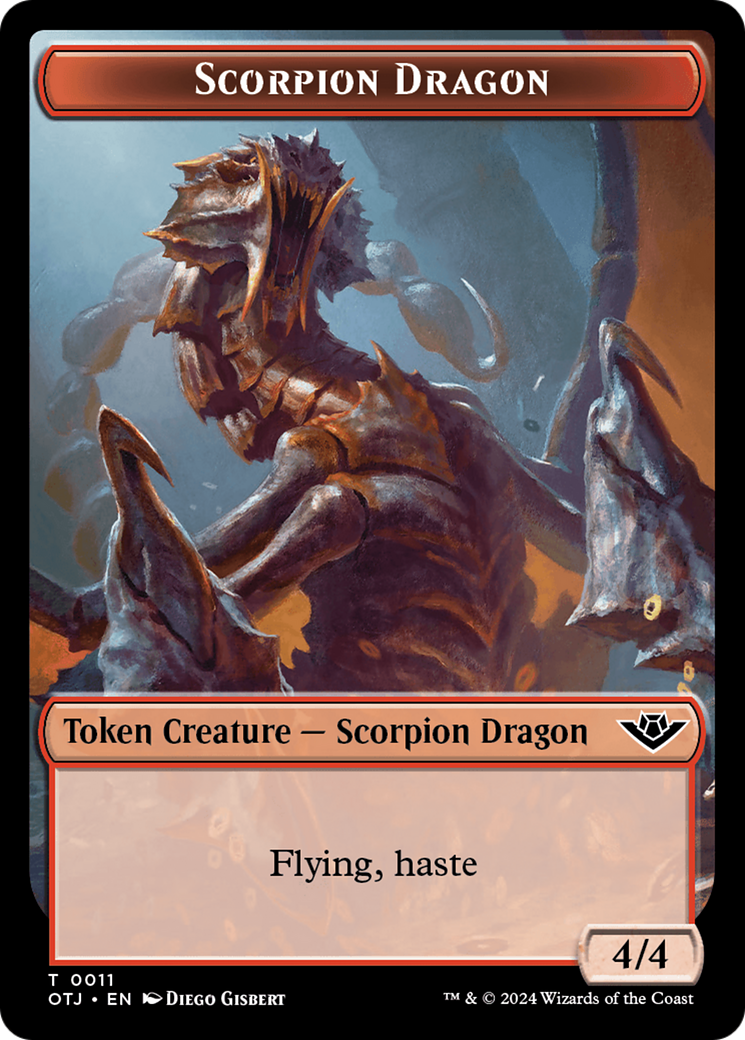 Scorpion Dragon Token [Outlaws of Thunder Junction Tokens] MTG Single Magic: The Gathering    | Red Claw Gaming