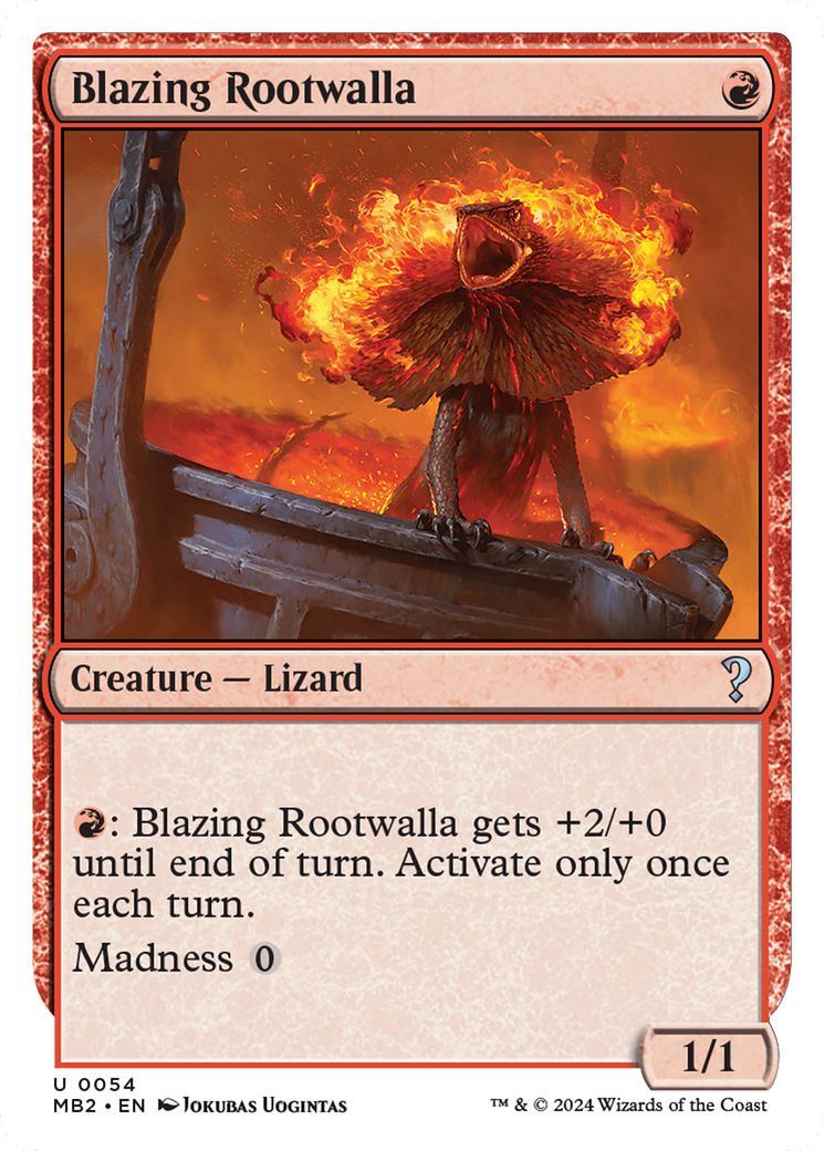 Blazing Rootwalla (White Border) [Mystery Booster 2] MTG Single Magic: The Gathering    | Red Claw Gaming