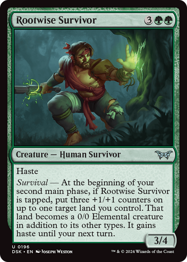 Rootwise Survivor [Duskmourn: House of Horror] MTG Single Magic: The Gathering | Red Claw Gaming