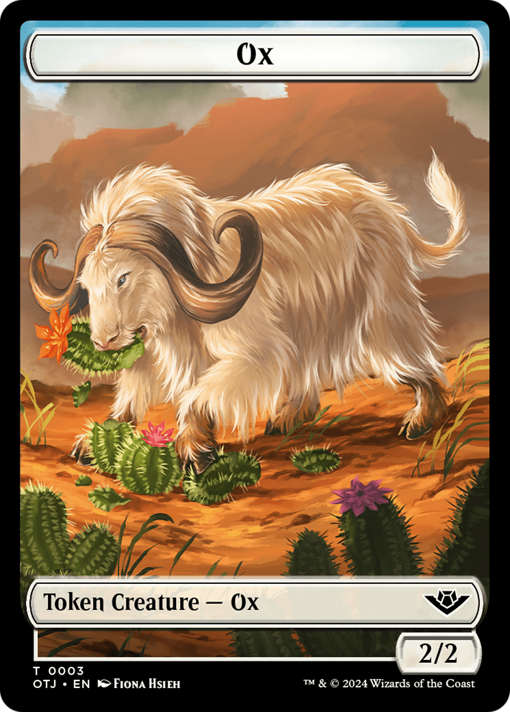 Treasure // Ox Double-Sided Token [Outlaws of Thunder Junction Tokens] MTG Single Magic: The Gathering    | Red Claw Gaming