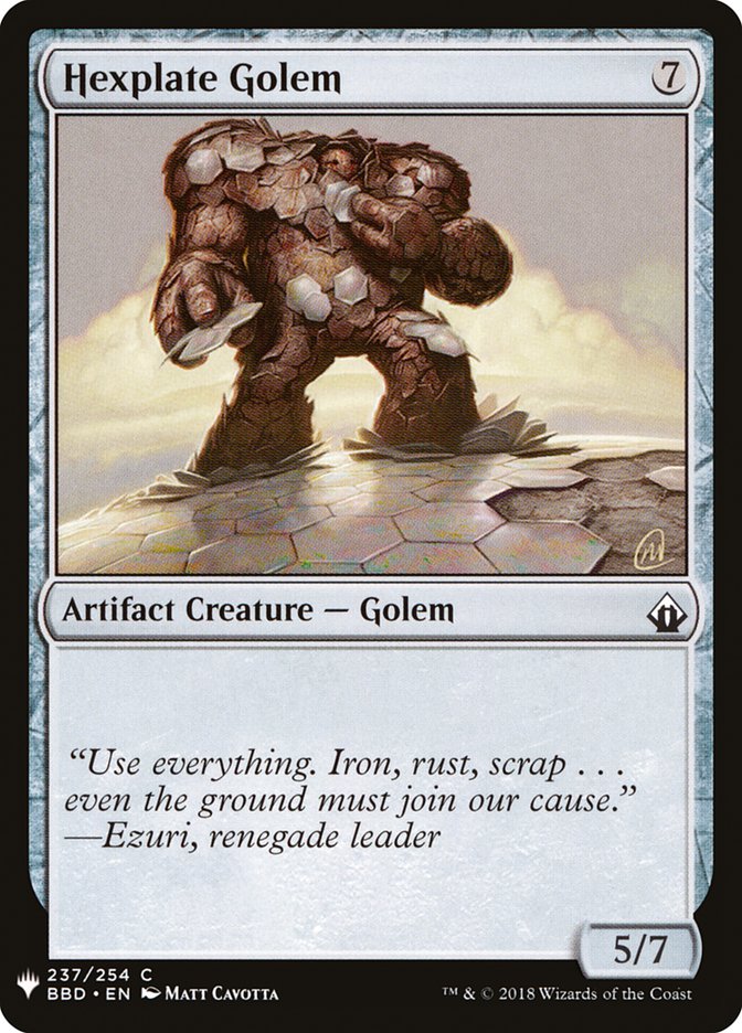 Hexplate Golem [Mystery Booster] MTG Single Magic: The Gathering | Red Claw Gaming