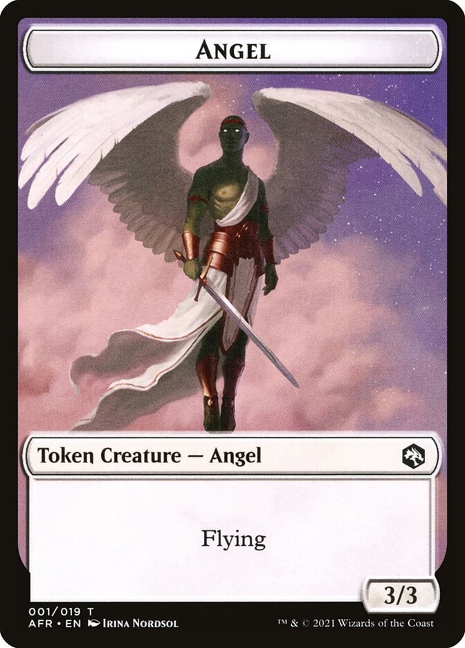 Angel // Dog Illusion Double-Sided Token [Dungeons & Dragons: Adventures in the Forgotten Realms Tokens] MTG Single Magic: The Gathering    | Red Claw Gaming