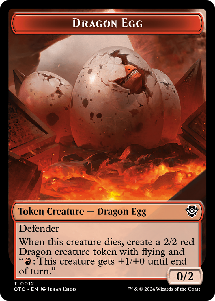 Dragon Egg // Dragon Double-Sided Token [Outlaws of Thunder Junction Commander Tokens] MTG Single Magic: The Gathering    | Red Claw Gaming