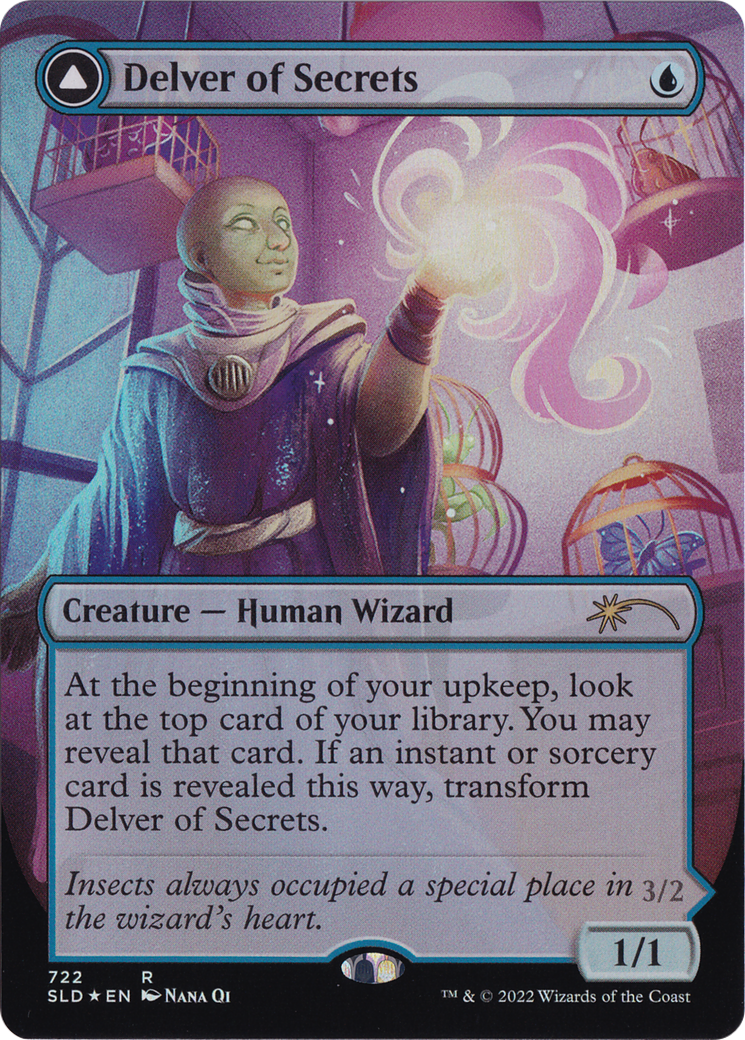 Delver of Secrets // Insectile Aberration (Borderless) [Secret Lair: From Cute to Brute] MTG Single Magic: The Gathering    | Red Claw Gaming