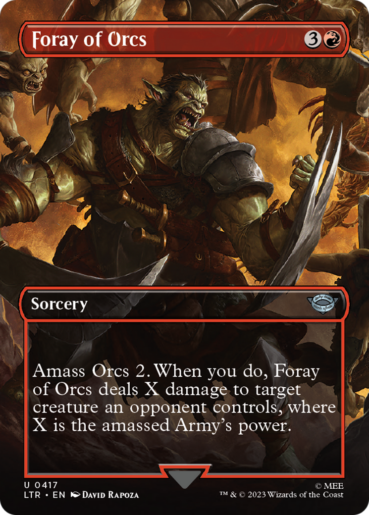 Foray of Orcs (Borderless Alternate Art) [The Lord of the Rings: Tales of Middle-Earth] MTG Single Magic: The Gathering | Red Claw Gaming