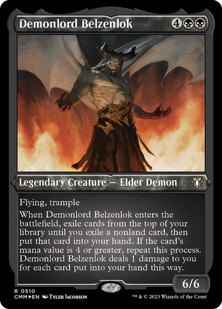 Demonlord Belzenlok (Foil Etched) [Commander Masters] MTG Single Magic: The Gathering    | Red Claw Gaming