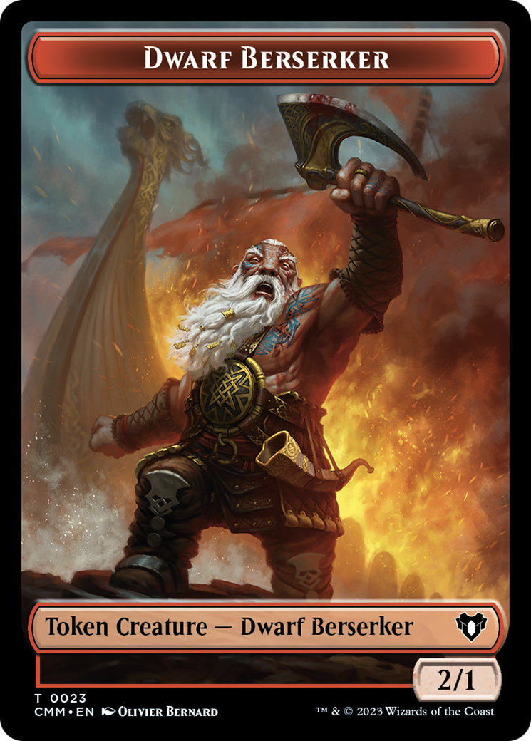 Elemental (0024) // Dwarf Berserker Double-Sided Token [Commander Masters Tokens] MTG Single Magic: The Gathering    | Red Claw Gaming