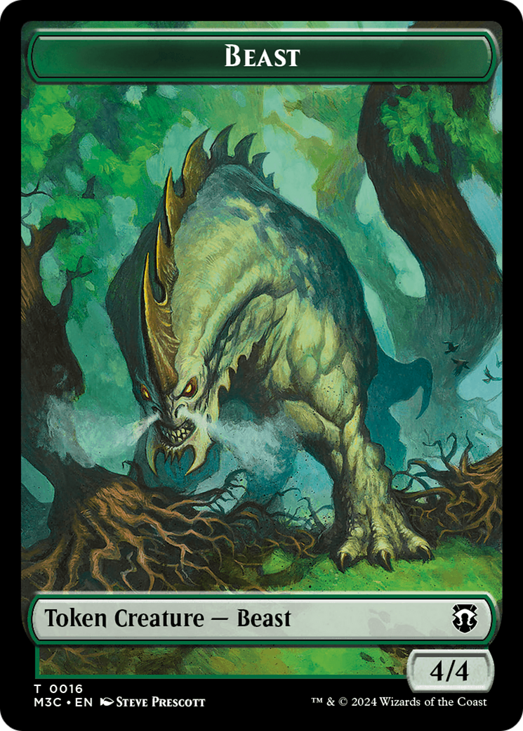 Beast (0016) (Ripple Foil) // Copy Double-Sided Token [Modern Horizons 3 Commander Tokens] MTG Single Magic: The Gathering    | Red Claw Gaming