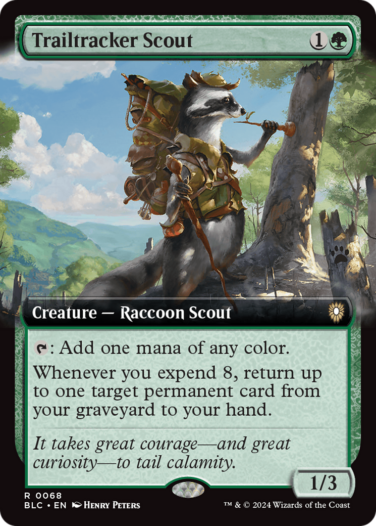 Trailtracker Scout (Extended Art) [Bloomburrow Commander] MTG Single Magic: The Gathering    | Red Claw Gaming