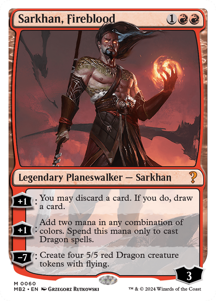 Sarkhan, Fireblood (White Border) [Mystery Booster 2] MTG Single Magic: The Gathering    | Red Claw Gaming