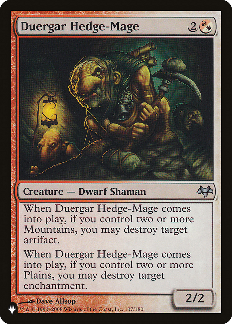 Duergar Hedge-Mage [The List Reprints] MTG Single Magic: The Gathering    | Red Claw Gaming