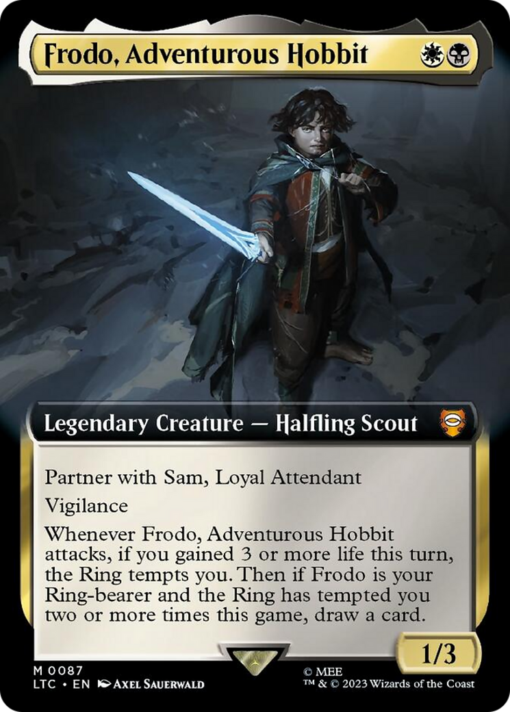 Frodo, Adventurous Hobbit (Extended Art) [The Lord of the Rings: Tales of Middle-Earth Commander] MTG Single Magic: The Gathering | Red Claw Gaming