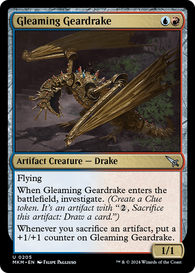 Gleaming Geardrake [Murders at Karlov Manor] MTG Single Magic: The Gathering    | Red Claw Gaming