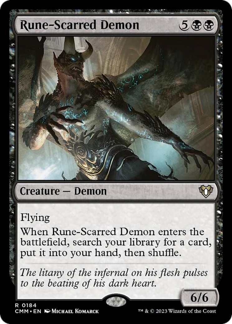 Rune-Scarred Demon [Commander Masters] MTG Single Magic: The Gathering    | Red Claw Gaming