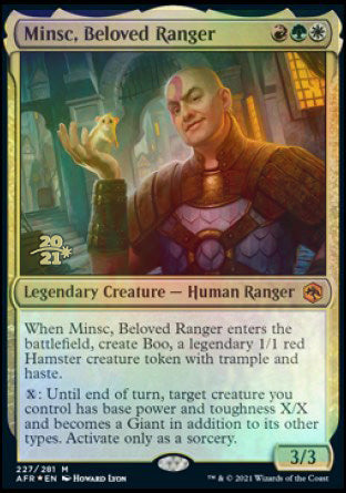 Minsc, Beloved Ranger [Dungeons & Dragons: Adventures in the Forgotten Realms Prerelease Promos] MTG Single Magic: The Gathering | Red Claw Gaming