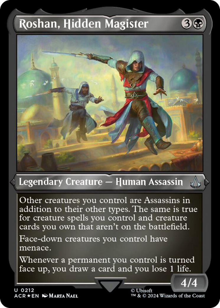 Roshan, Hidden Magister (Foil Etched) [Assassin's Creed] MTG Single Magic: The Gathering    | Red Claw Gaming