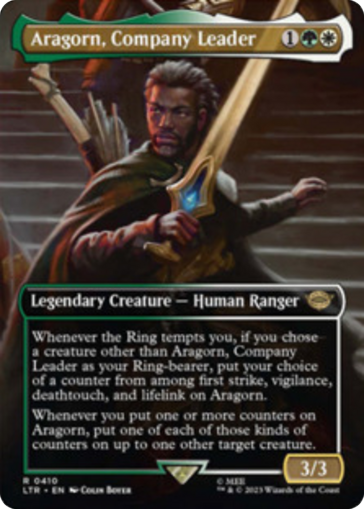 Aragorn, Company Leader (Borderless Alternate Art) [The Lord of the Rings: Tales of Middle-Earth] MTG Single Magic: The Gathering | Red Claw Gaming