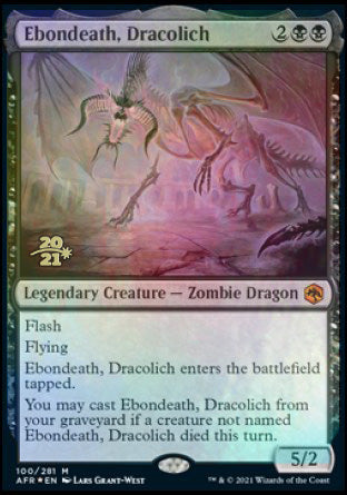 Ebondeath, Dracolich [Dungeons & Dragons: Adventures in the Forgotten Realms Prerelease Promos] MTG Single Magic: The Gathering | Red Claw Gaming