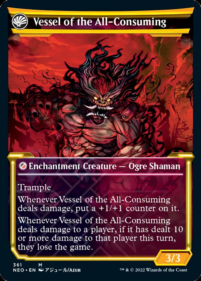 Hidetsugu Consumes All // Vessel of the All-Consuming (Showcase Soft Glow) [Kamigawa: Neon Dynasty] MTG Single Magic: The Gathering    | Red Claw Gaming