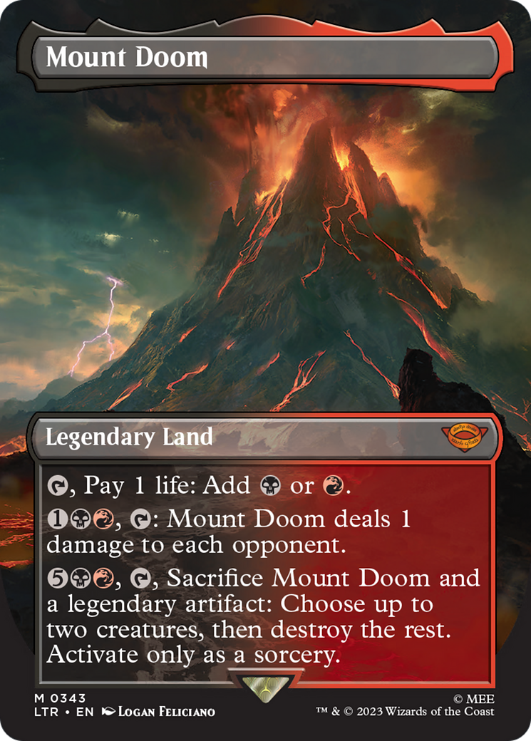 Mount Doom (Borderless Alternate Art) [The Lord of the Rings: Tales of Middle-Earth] MTG Single Magic: The Gathering | Red Claw Gaming