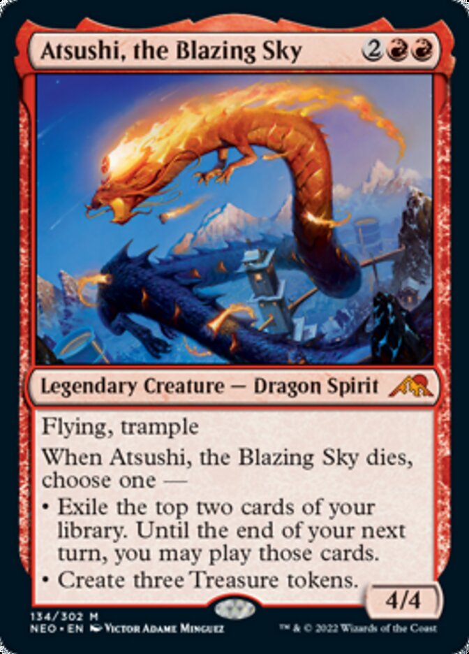 Atsushi, the Blazing Sky [Kamigawa: Neon Dynasty] MTG Single Magic: The Gathering    | Red Claw Gaming