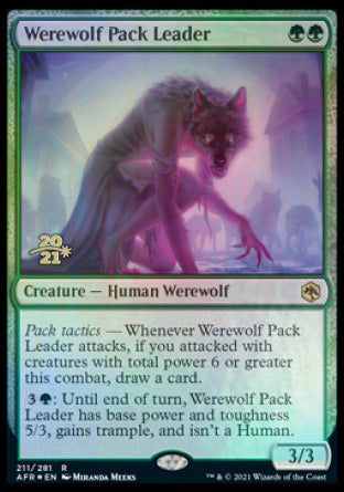 Werewolf Pack Leader [Dungeons & Dragons: Adventures in the Forgotten Realms Prerelease Promos] MTG Single Magic: The Gathering | Red Claw Gaming