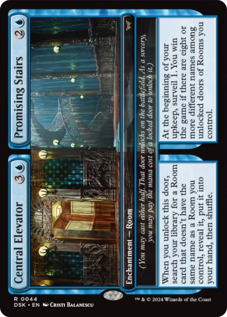 Central Elevator // Promising Stairs [Duskmourn: House of Horror] MTG Single Magic: The Gathering    | Red Claw Gaming