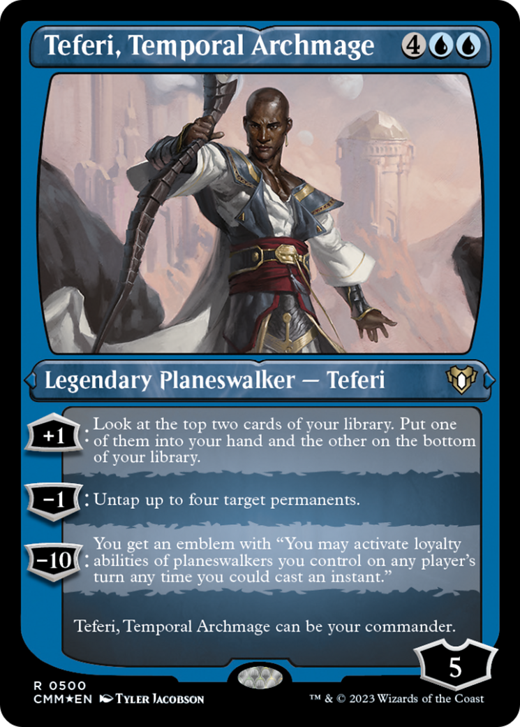 Teferi, Temporal Archmage (Foil Etched) [Commander Masters] MTG Single Magic: The Gathering    | Red Claw Gaming