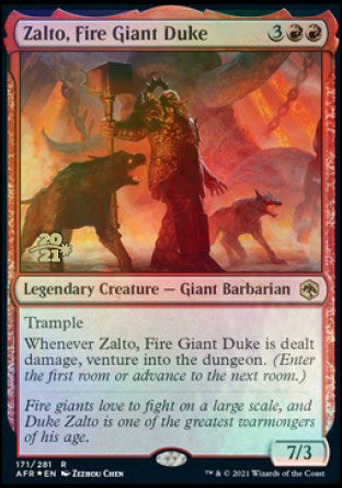 Zalto, Fire Giant Duke [Dungeons & Dragons: Adventures in the Forgotten Realms Prerelease Promos] MTG Single Magic: The Gathering | Red Claw Gaming