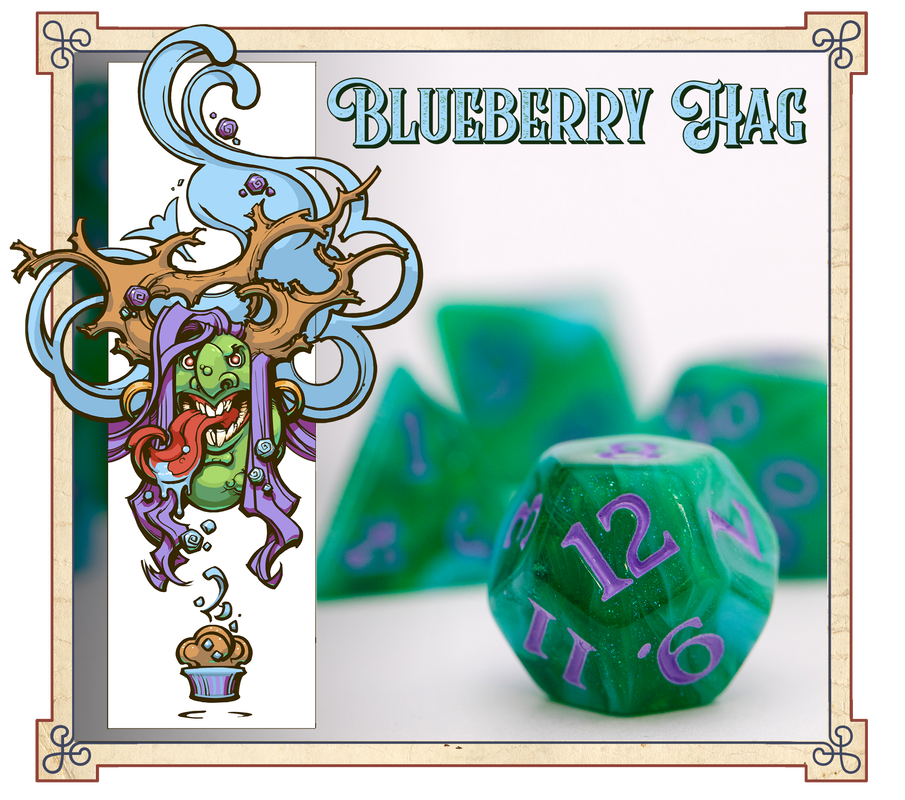 Baron Smelly Bones Dice - Blueberry Hag Dice Studio Woe    | Red Claw Gaming