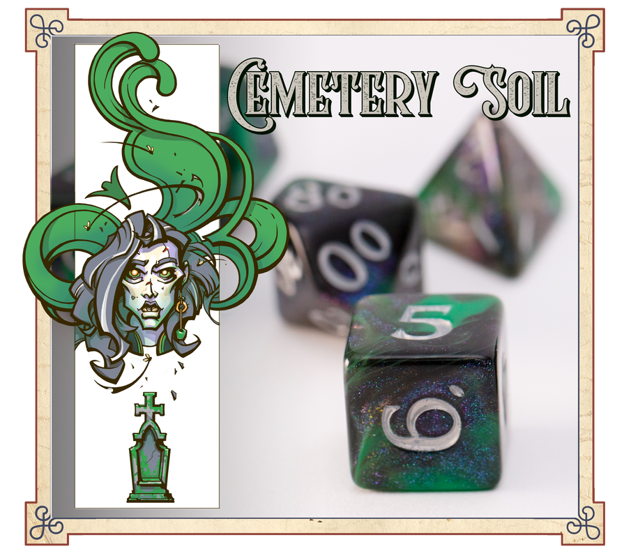 Baron Smelly Bones Dice - Cemetery Soil Dice Studio Woe    | Red Claw Gaming