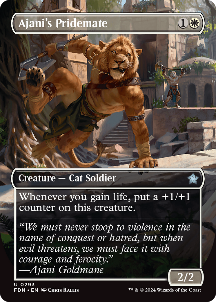 Ajani's Pridemate (Borderless) [Foundations] MTG Single Magic: The Gathering | Red Claw Gaming