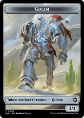 Mercenary // Golem Double-Sided Token [Outlaws of Thunder Junction Tokens] MTG Single Magic: The Gathering    | Red Claw Gaming