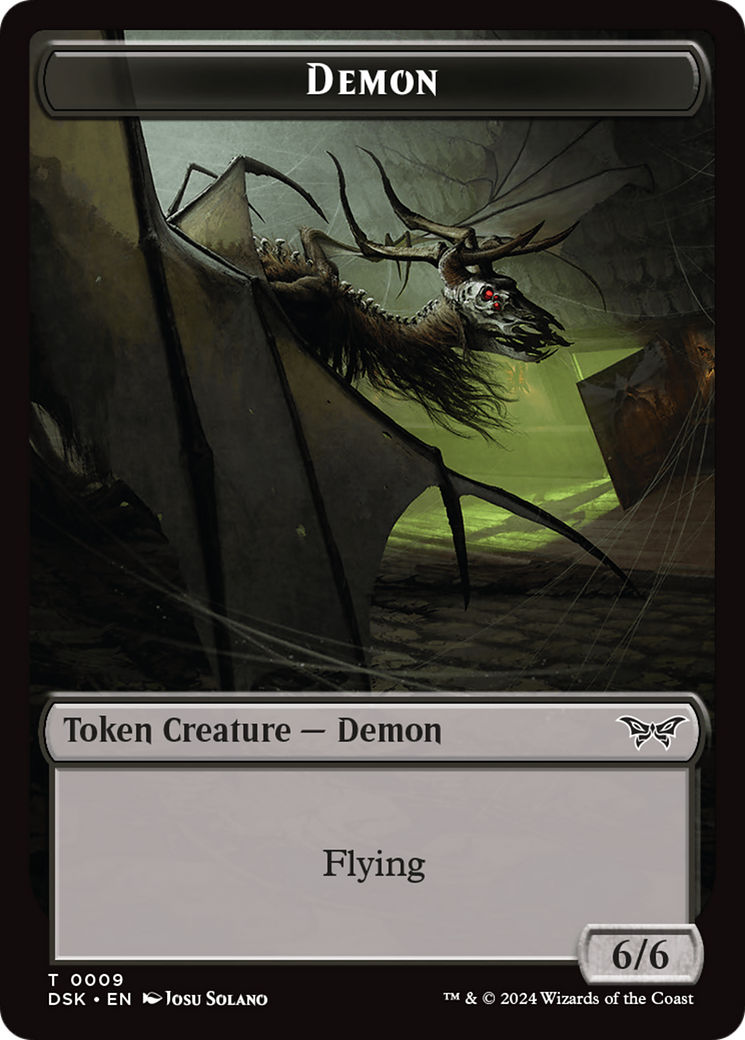 Demon // Manifest Double-Sided Token [Duskmourn: House of Horror Tokens] MTG Single Magic: The Gathering    | Red Claw Gaming