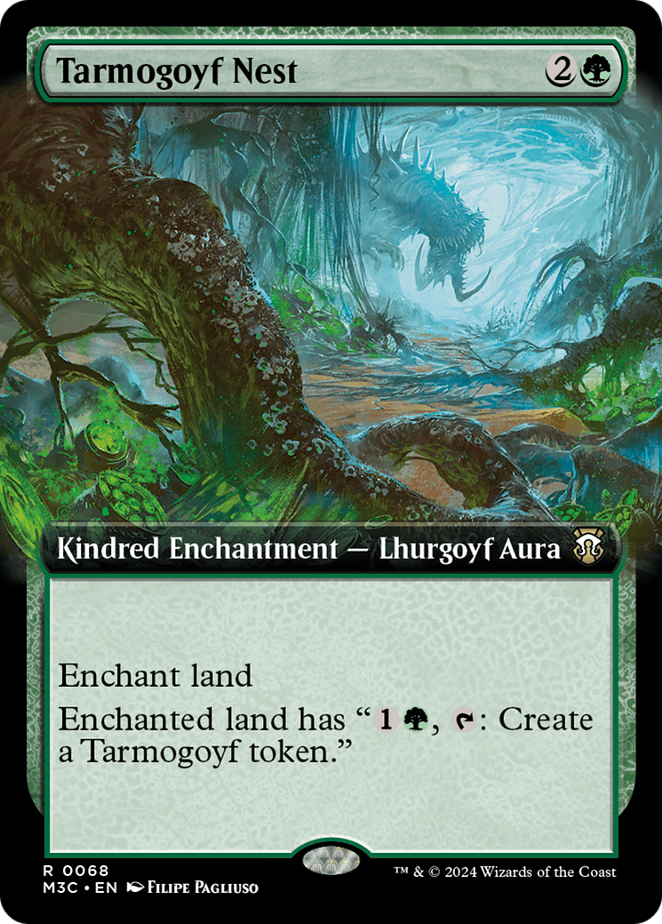 Tarmogoyf Nest (Extended Art) (Ripple Foil) [Modern Horizons 3 Commander] MTG Single Magic: The Gathering    | Red Claw Gaming