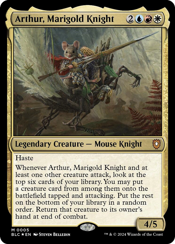 Arthur, Marigold Knight [Bloomburrow Commander] MTG Single Magic: The Gathering    | Red Claw Gaming