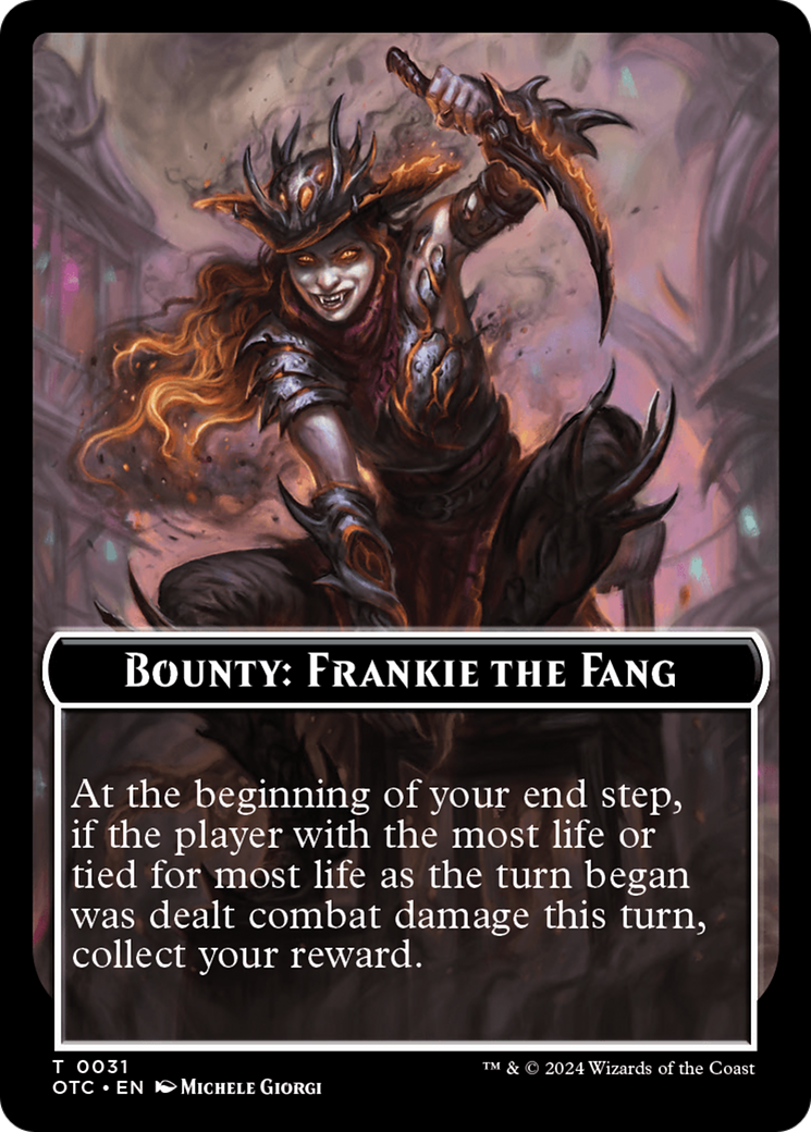 Bounty: Frankie the Fang // Bounty Rules Double-Sided Token [Outlaws of Thunder Junction Commander Tokens] MTG Single Magic: The Gathering    | Red Claw Gaming