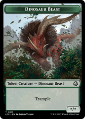 Dinosaur Beast // Dinosaur Double-Sided Token [The Lost Caverns of Ixalan Commander Tokens] MTG Single Magic: The Gathering    | Red Claw Gaming