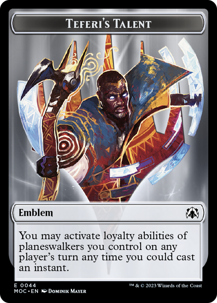 Phyrexian Myr // Teferi's Talent Emblem Double-Sided Token [March of the Machine Tokens] MTG Single Magic: The Gathering    | Red Claw Gaming