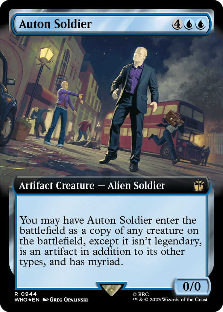 Auton Soldier (Extended Art) (Surge Foil) [Doctor Who] MTG Single Magic: The Gathering    | Red Claw Gaming