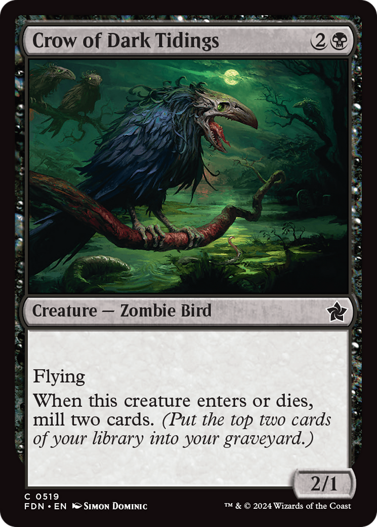 Crow of Dark Tidings [Foundations] MTG Single Magic: The Gathering    | Red Claw Gaming