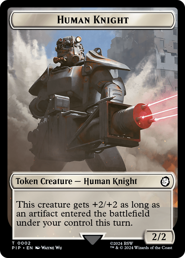 Human Knight // Food (0014) Double-Sided Token [Fallout Tokens] MTG Single Magic: The Gathering    | Red Claw Gaming