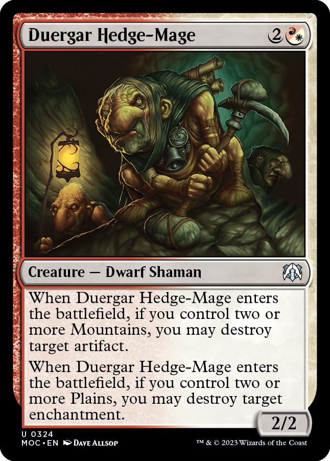 Duergar Hedge-Mage [March of the Machine Commander] MTG Single Magic: The Gathering    | Red Claw Gaming