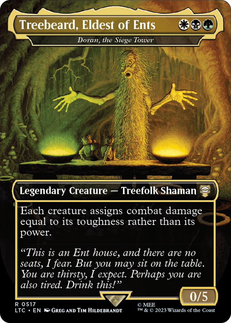 Treebeard, Eldest of Ents - Doran, the Siege Tower (Borderless) [The Lord of the Rings: Tales of Middle-Earth Commander] MTG Single Magic: The Gathering    | Red Claw Gaming