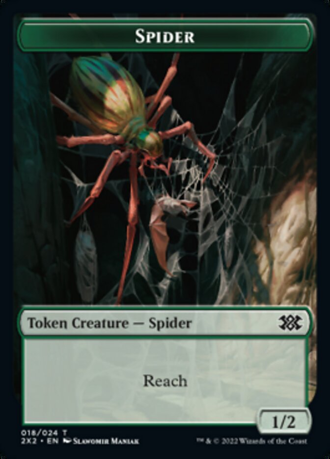 Spider // Monk Double-Sided Token [Double Masters 2022 Tokens] MTG Single Magic: The Gathering    | Red Claw Gaming