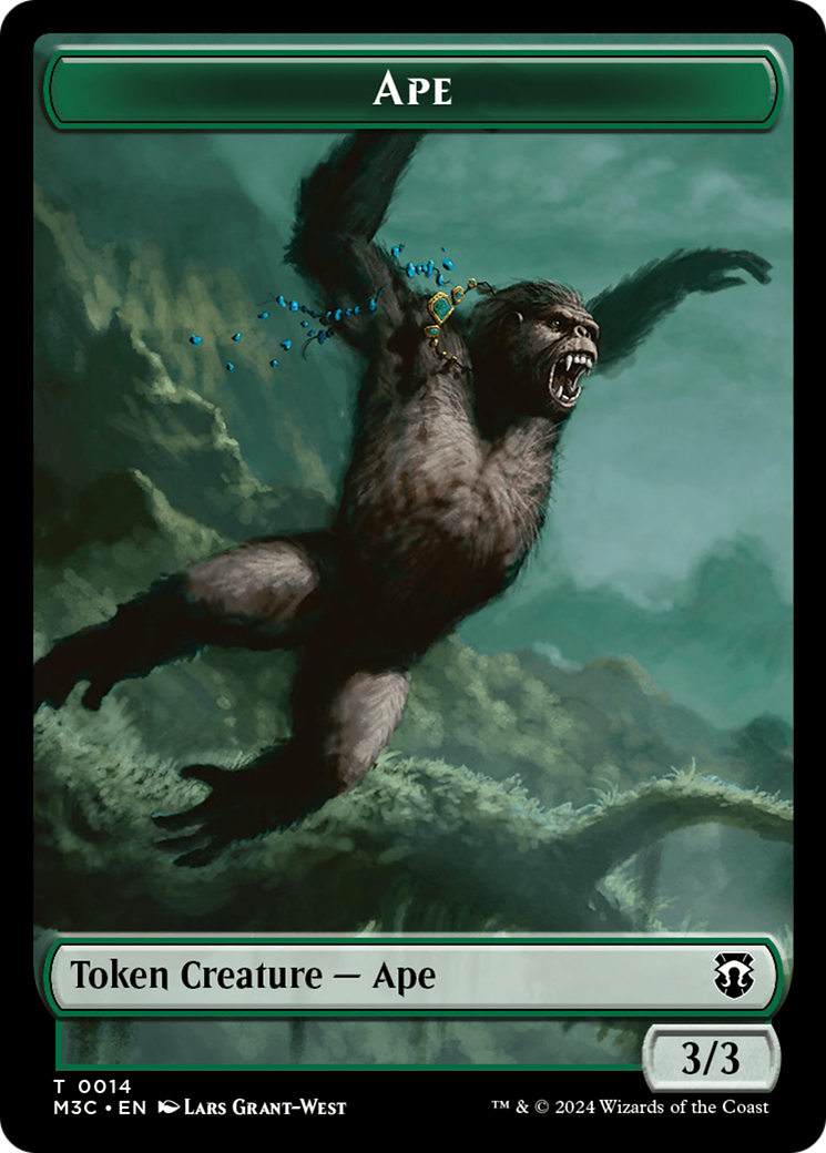 Ape (Ripple Foil) // Plant Double-Sided Token [Modern Horizons 3 Commander Tokens] MTG Single Magic: The Gathering    | Red Claw Gaming