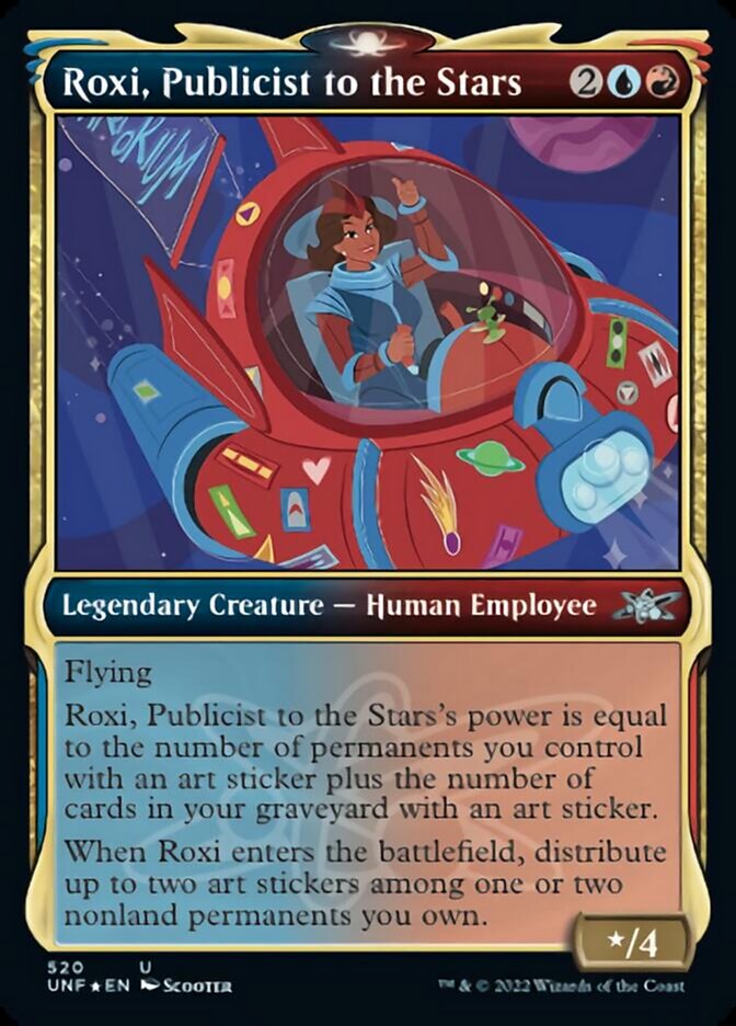 Roxi, Publicist to the Stars (Showcase) (Galaxy Foil) [Unfinity] MTG Single Magic: The Gathering    | Red Claw Gaming