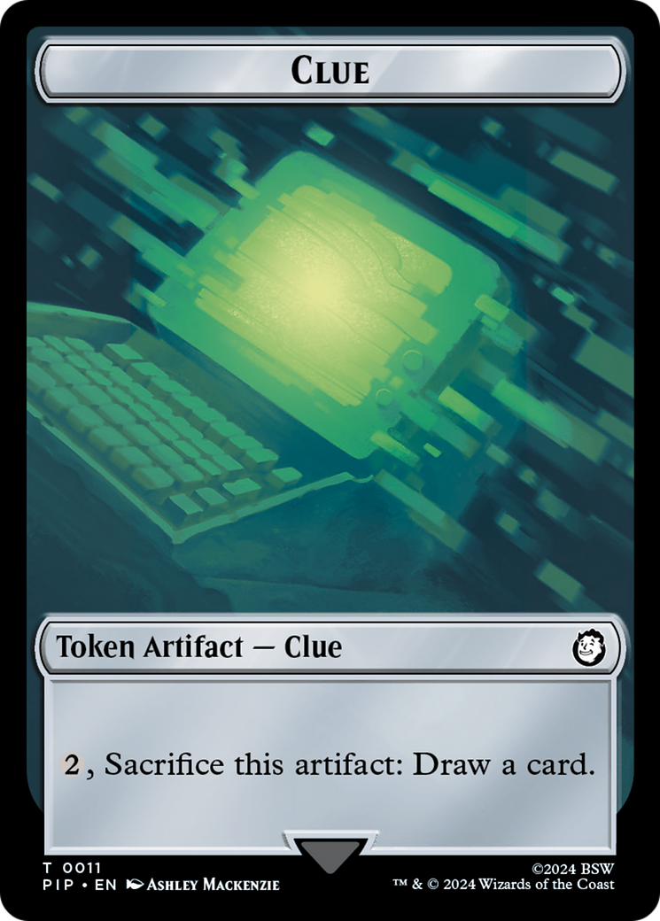 Radiation // Clue Double-Sided Token [Fallout Tokens] MTG Single Magic: The Gathering    | Red Claw Gaming