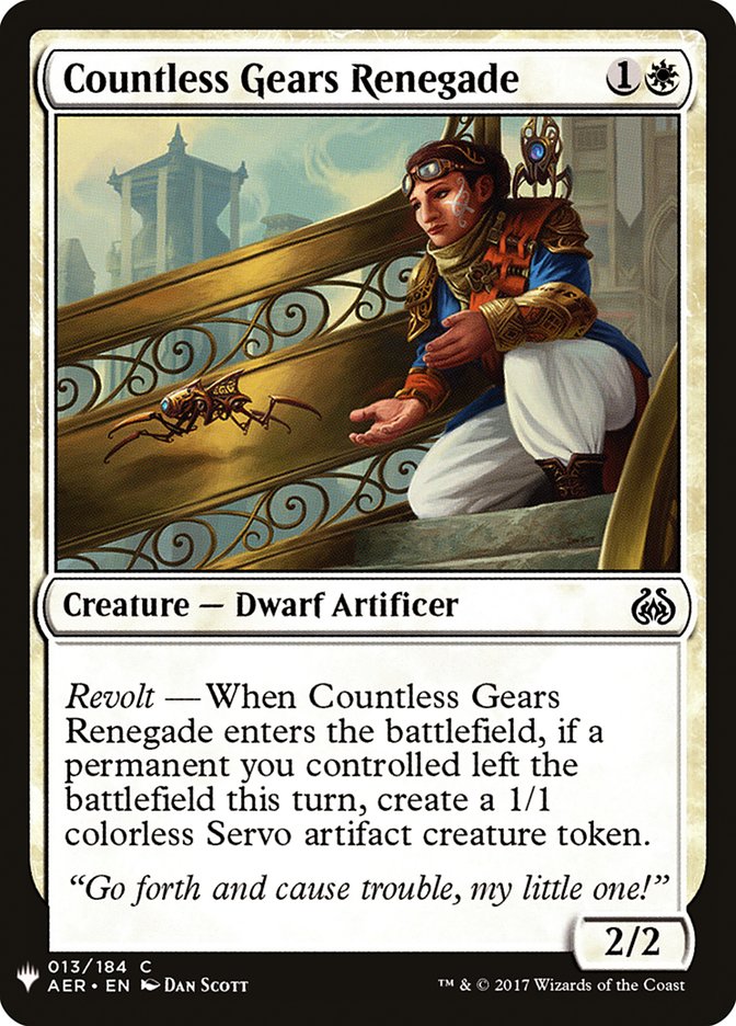 Countless Gears Renegade [Mystery Booster] MTG Single Magic: The Gathering    | Red Claw Gaming