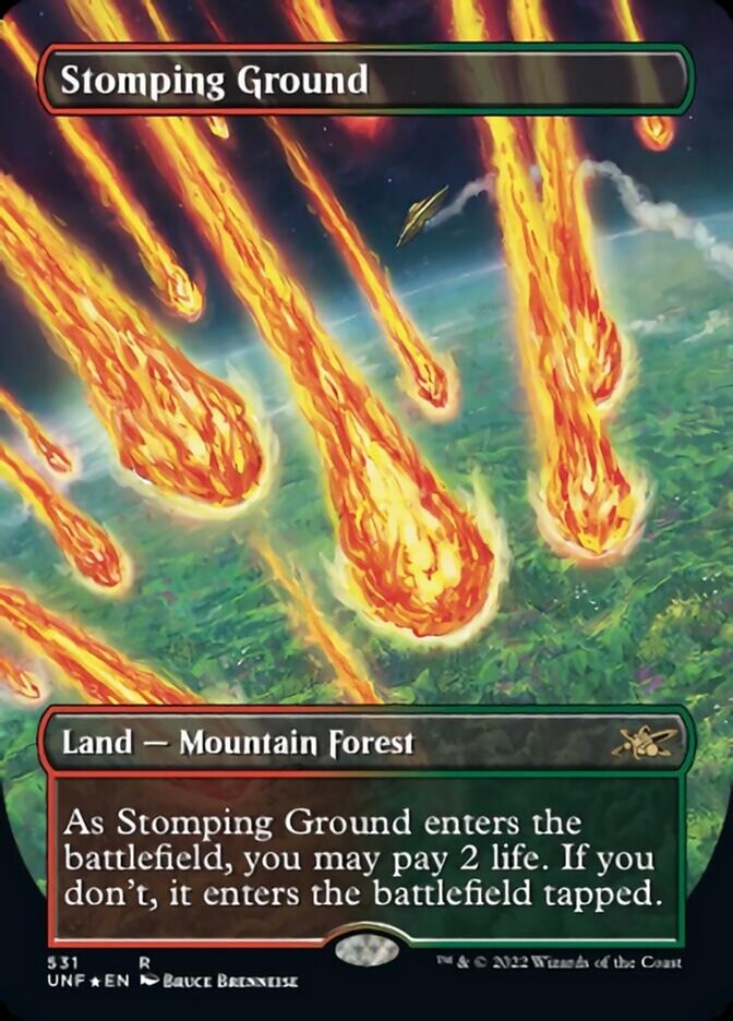 Stomping Ground (Borderless) (Galaxy Foil) [Unfinity] MTG Single Magic: The Gathering    | Red Claw Gaming